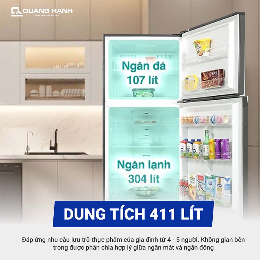 Tủ lạnh Toshiba Inverter 411 lít GR-RT559WE-PMV(58)-MM QH242989 2